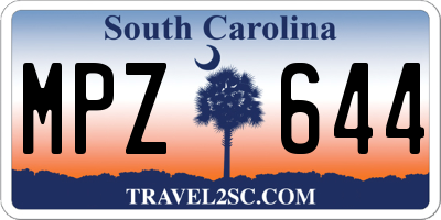 SC license plate MPZ644