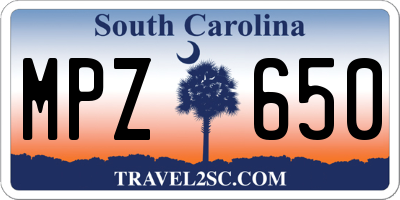 SC license plate MPZ650