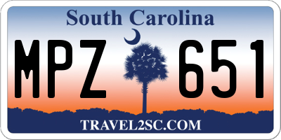 SC license plate MPZ651