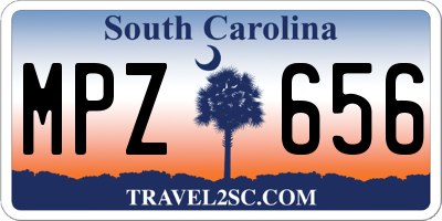 SC license plate MPZ656