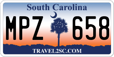 SC license plate MPZ658