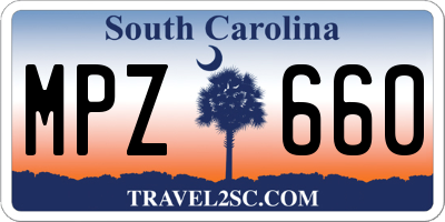 SC license plate MPZ660