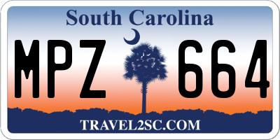 SC license plate MPZ664