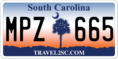 SC license plate MPZ665
