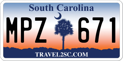 SC license plate MPZ671