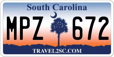 SC license plate MPZ672