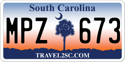 SC license plate MPZ673