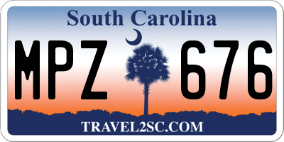 SC license plate MPZ676