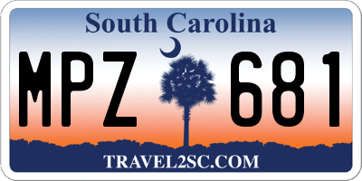 SC license plate MPZ681