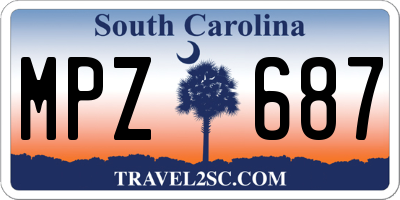 SC license plate MPZ687