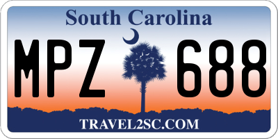 SC license plate MPZ688