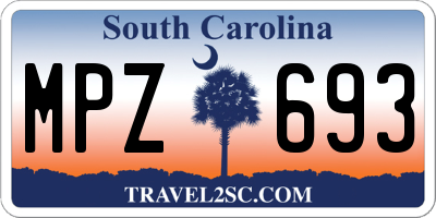 SC license plate MPZ693