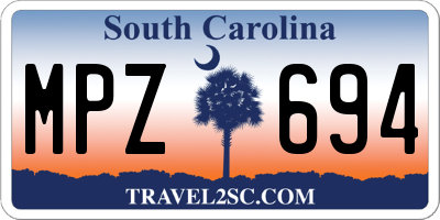 SC license plate MPZ694