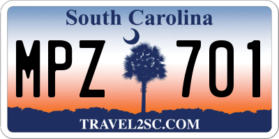 SC license plate MPZ701