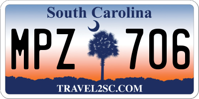 SC license plate MPZ706