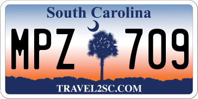 SC license plate MPZ709
