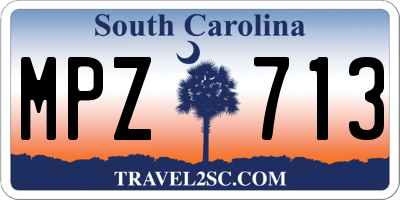 SC license plate MPZ713