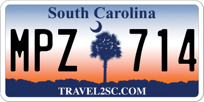 SC license plate MPZ714