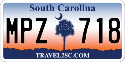 SC license plate MPZ718