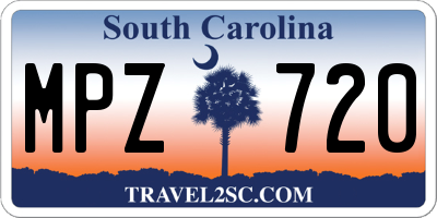 SC license plate MPZ720
