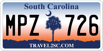 SC license plate MPZ726