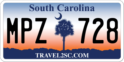 SC license plate MPZ728