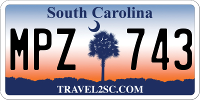 SC license plate MPZ743