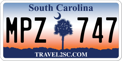 SC license plate MPZ747