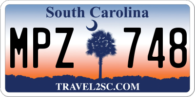 SC license plate MPZ748