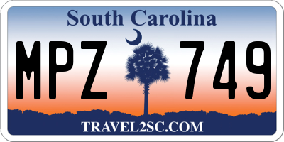 SC license plate MPZ749
