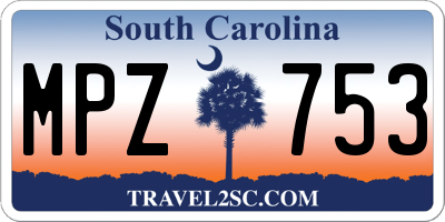 SC license plate MPZ753