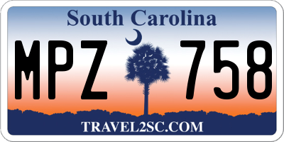SC license plate MPZ758