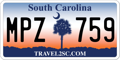 SC license plate MPZ759