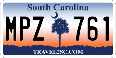 SC license plate MPZ761