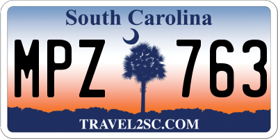 SC license plate MPZ763