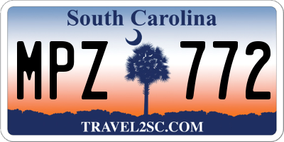 SC license plate MPZ772
