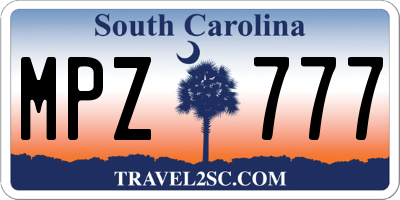 SC license plate MPZ777