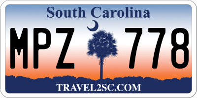 SC license plate MPZ778