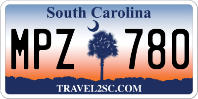 SC license plate MPZ780