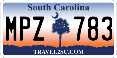 SC license plate MPZ783