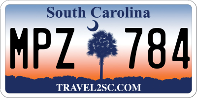 SC license plate MPZ784