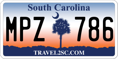 SC license plate MPZ786