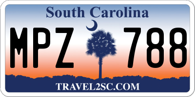 SC license plate MPZ788