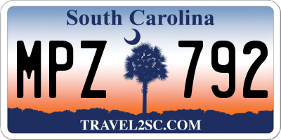 SC license plate MPZ792
