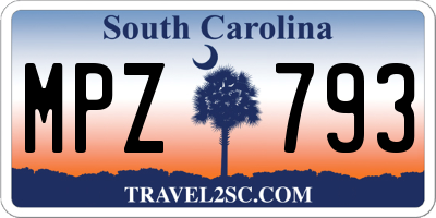 SC license plate MPZ793