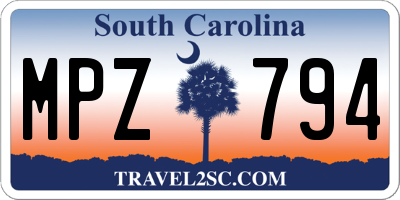 SC license plate MPZ794