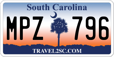SC license plate MPZ796