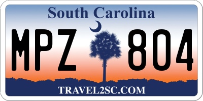 SC license plate MPZ804