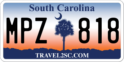 SC license plate MPZ818