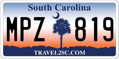 SC license plate MPZ819